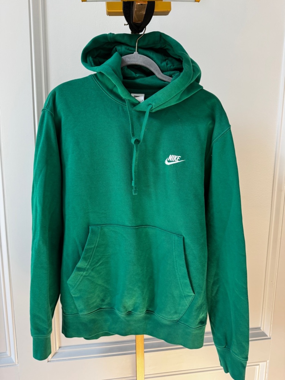 Nike Hoodie Mens Medium  Forest  Green Pullover Fleece Embroidered Swoosh Logo
